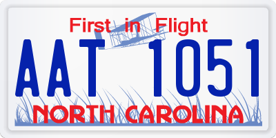 NC license plate AAT1051