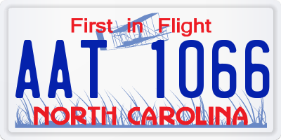 NC license plate AAT1066
