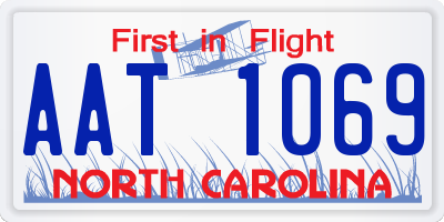 NC license plate AAT1069