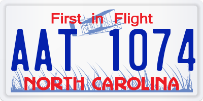 NC license plate AAT1074