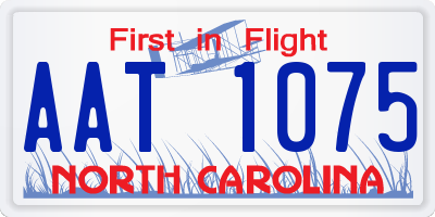 NC license plate AAT1075