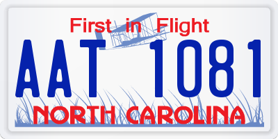 NC license plate AAT1081