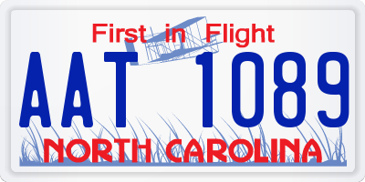 NC license plate AAT1089
