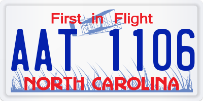 NC license plate AAT1106