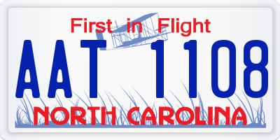 NC license plate AAT1108