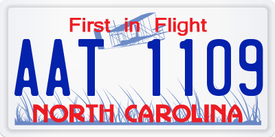 NC license plate AAT1109