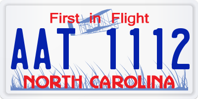 NC license plate AAT1112