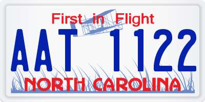 NC license plate AAT1122