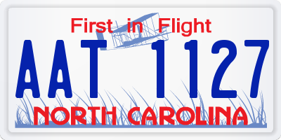 NC license plate AAT1127