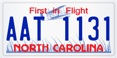 NC license plate AAT1131