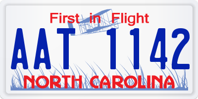 NC license plate AAT1142