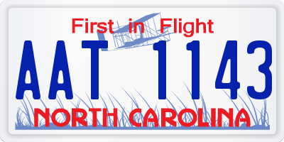 NC license plate AAT1143