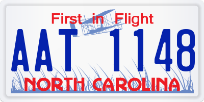 NC license plate AAT1148
