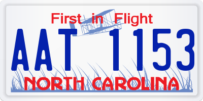 NC license plate AAT1153