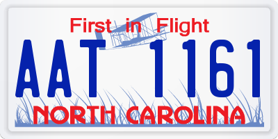NC license plate AAT1161