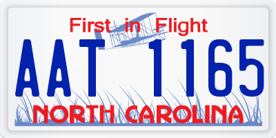 NC license plate AAT1165