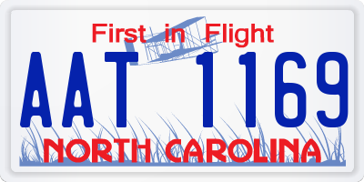 NC license plate AAT1169