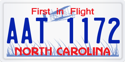 NC license plate AAT1172