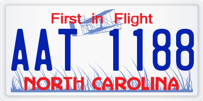NC license plate AAT1188