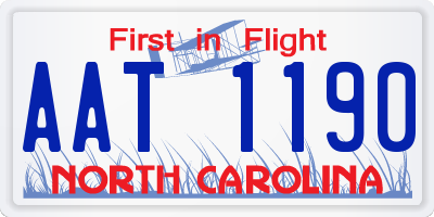 NC license plate AAT1190