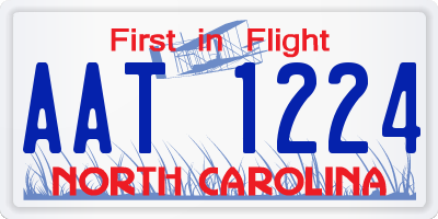 NC license plate AAT1224