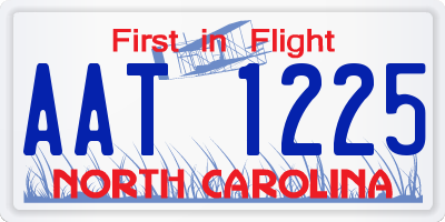 NC license plate AAT1225