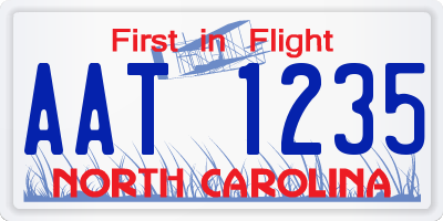 NC license plate AAT1235