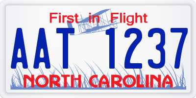 NC license plate AAT1237