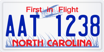 NC license plate AAT1238