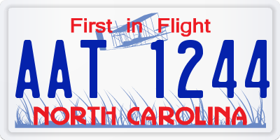 NC license plate AAT1244