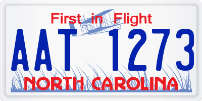NC license plate AAT1273