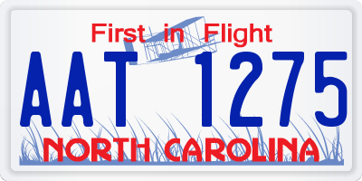 NC license plate AAT1275