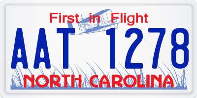 NC license plate AAT1278