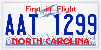 NC license plate AAT1299