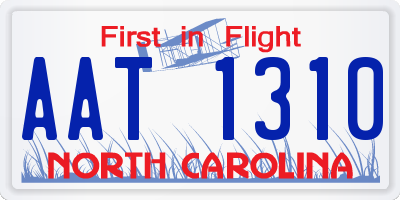 NC license plate AAT1310