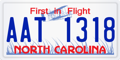 NC license plate AAT1318