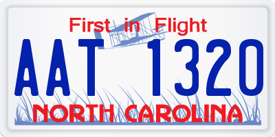 NC license plate AAT1320