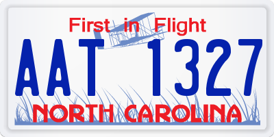 NC license plate AAT1327
