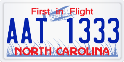 NC license plate AAT1333