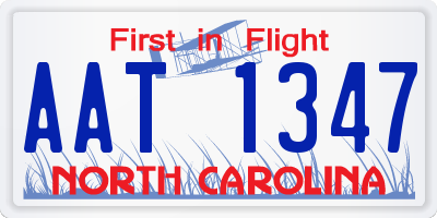 NC license plate AAT1347