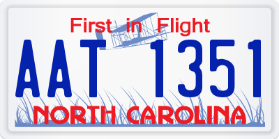 NC license plate AAT1351