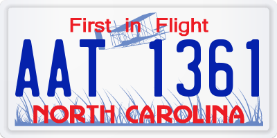 NC license plate AAT1361