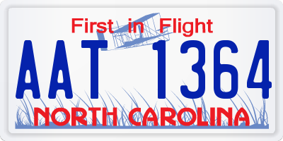 NC license plate AAT1364