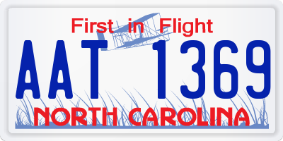 NC license plate AAT1369