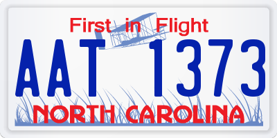 NC license plate AAT1373