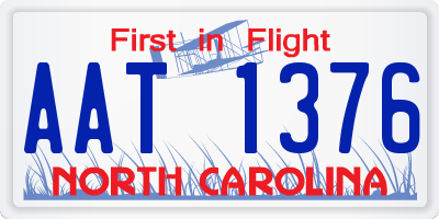 NC license plate AAT1376