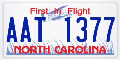NC license plate AAT1377