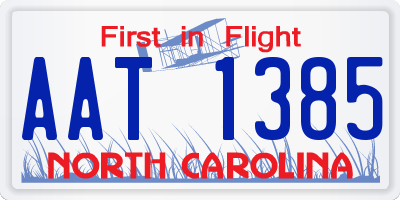NC license plate AAT1385