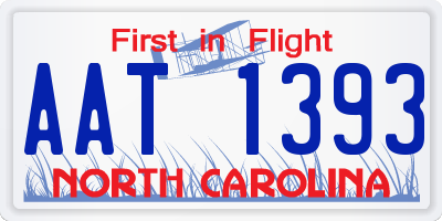 NC license plate AAT1393