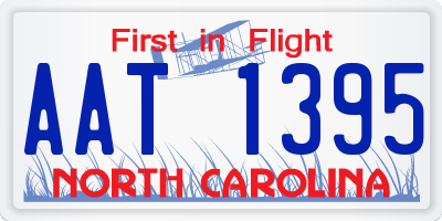 NC license plate AAT1395